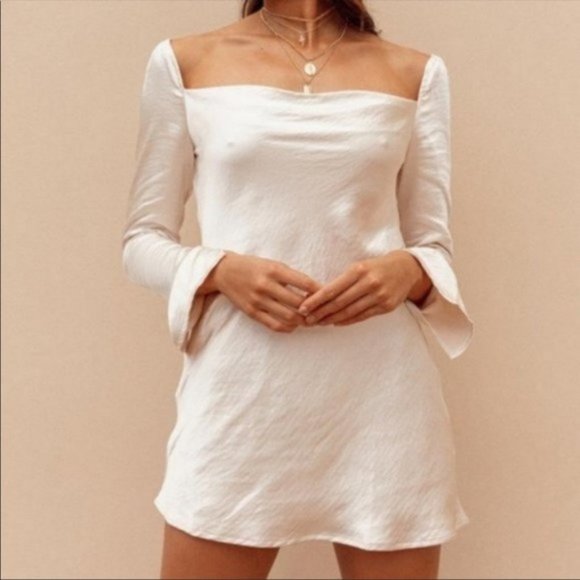 recycled fibers star power mini dress champagne Princess Polly | Dresses | Princess Polly Recycled Fibers Star Power  Champagne Satin Dress 6
